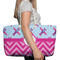 Airplane Theme - for Girls Large Rope Tote Bag - In Context View
