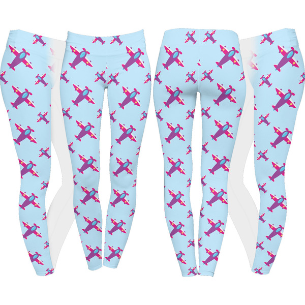 Airplane Theme - for Girls Leggings Turn Around - Apvl