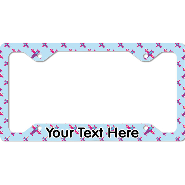 Custom Airplane Theme - for Girls License Plate Frame - Style C (Personalized)