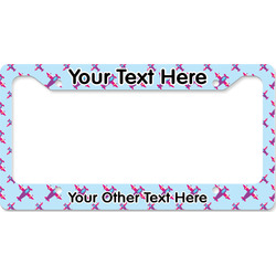 Airplane Theme - for Girls License Plate Frame - Style B (Personalized)