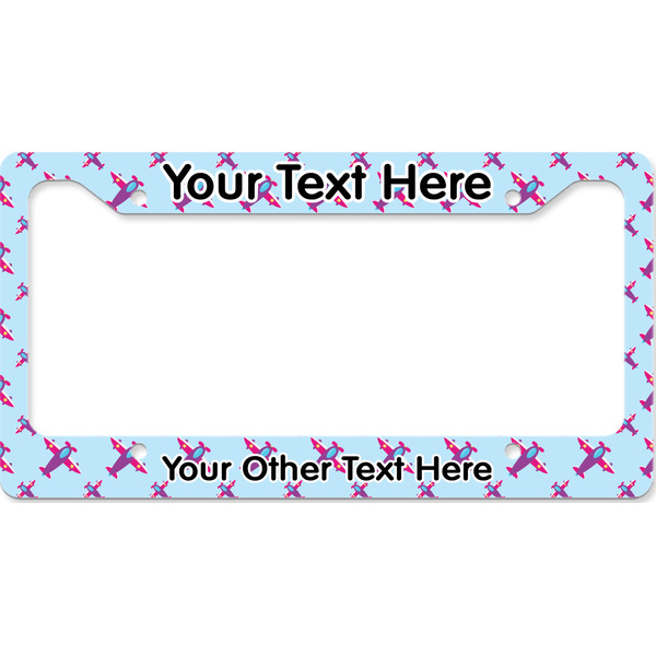 Custom Airplane Theme - for Girls License Plate Frame - Style B (Personalized)
