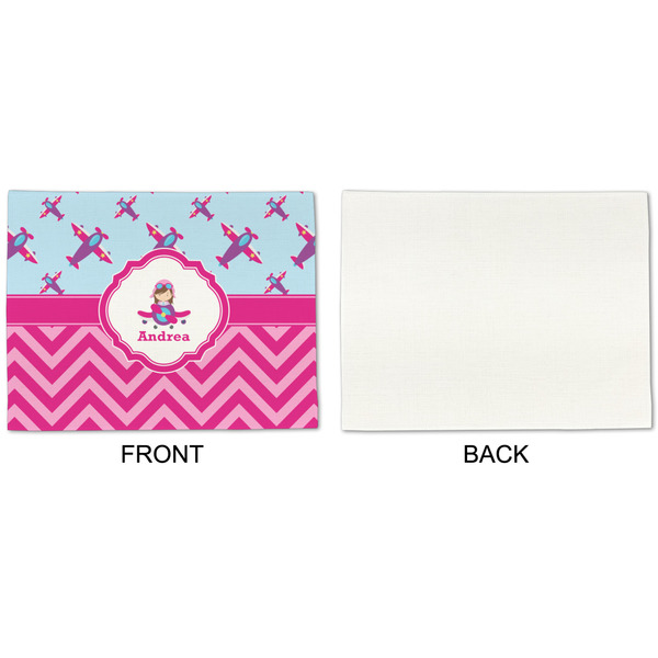 Airplane Theme - for Girls Linen Placemat - APPROVAL Single (single sided)