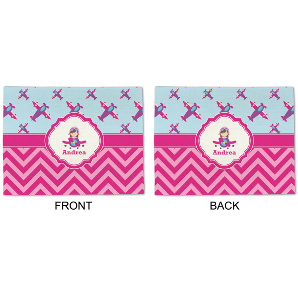 Airplane Theme - for Girls Linen Placemat - APPROVAL (double sided)