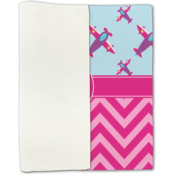 Airplane Theme - for Girls Linen Placemat - Folded Half
