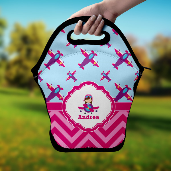 Airplane Theme - for Girls Lunch Bag - Hand