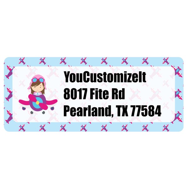 Custom Airplane Theme - for Girls Return Address Labels (Personalized)