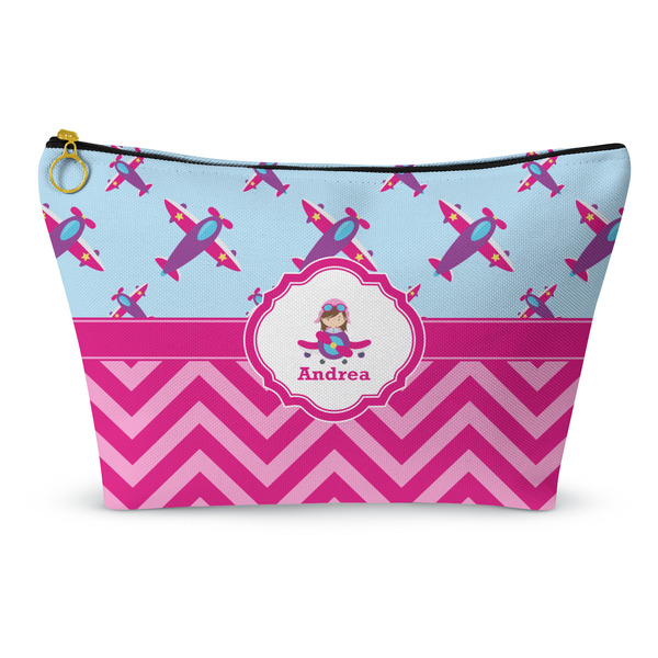 Custom Airplane Theme - for Girls Makeup Bag (Personalized)