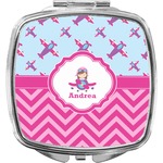Airplane Theme - for Girls Compact Makeup Mirror (Personalized)