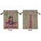 Airplane Theme - for Girls Medium Burlap Gift Bag - Front and Back