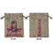 Airplane Theme - for Girls Medium Burlap Gift Bag - Front & Back (Personalized)