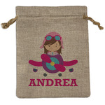 Airplane Theme - for Girls Burlap Gift Bag