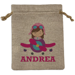 Airplane Theme - for Girls Burlap Gift Bag