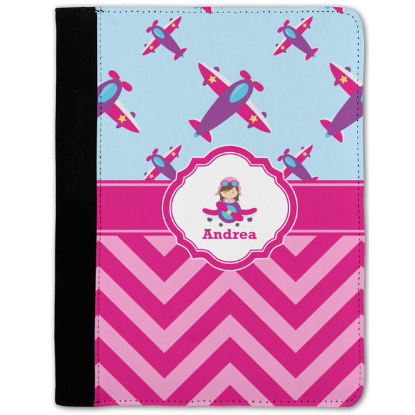 Custom Airplane Theme - for Girls Notebook Padfolio w/ Name or Text