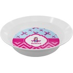 Airplane Theme - for Girls Melamine Bowl (Personalized)