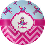 Airplane Theme - for Girls Melamine Plate (Personalized)