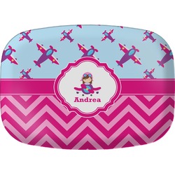Airplane Theme - for Girls Melamine Platter (Personalized)