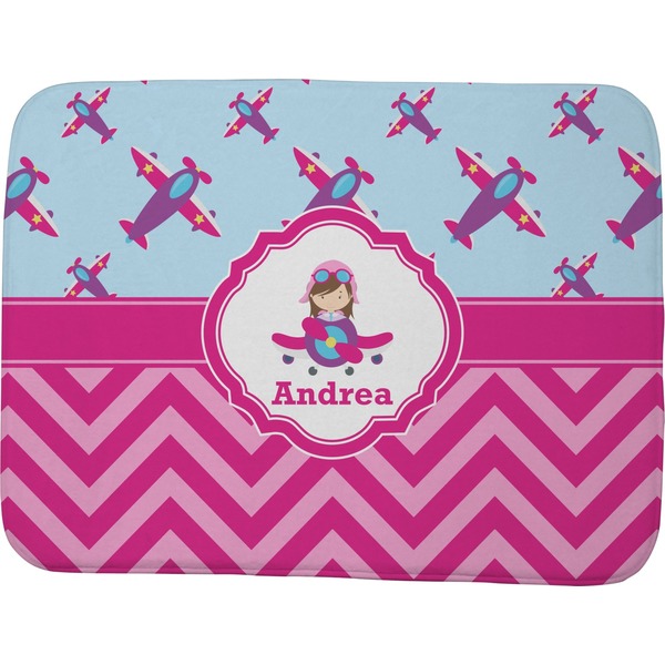 Airplane Theme - for Girls Memory Foam Bath Mat 48 X 36