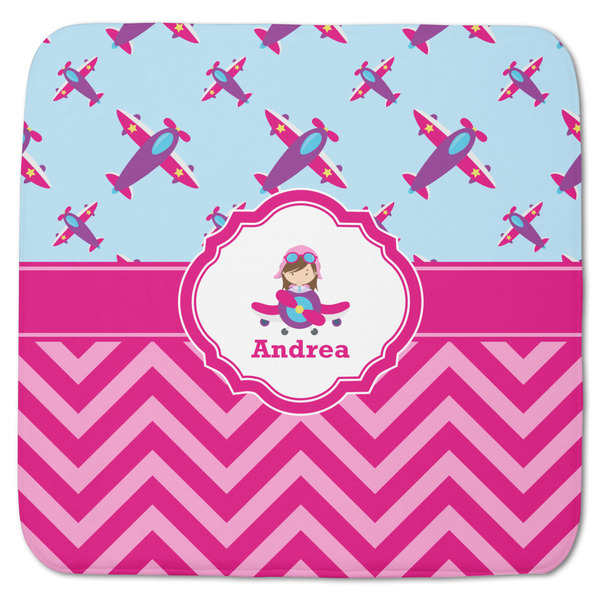 Custom Airplane Theme - for Girls Memory Foam Bath Mat - 48"x48" (Personalized)