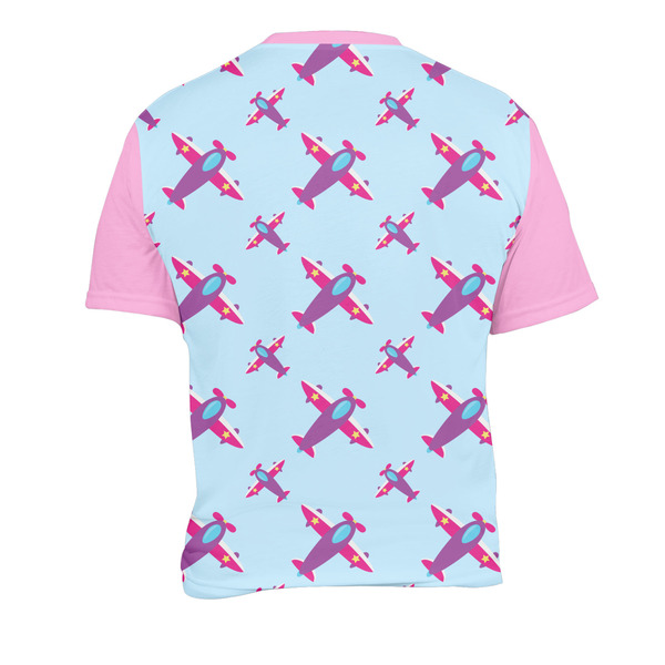 Airplane Theme - for Girls Men's Crew Neck T Shirt Medium - Back