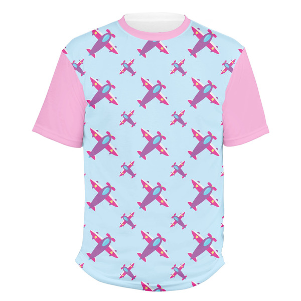 Custom Airplane Theme - for Girls Men's Crew T-Shirt - Large