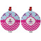 Airplane Theme - for Girls Metal Ball Ornament - Front and Back