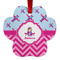 Airplane Theme - for Girls Metal Paw Ornament - Front