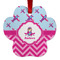 Airplane Theme - for Girls Metal Paw Ornament - Double Sided w/ Name or Text