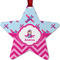 Airplane Theme - for Girls Metal Star Ornament - Front