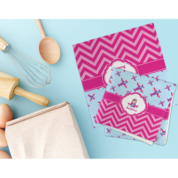 Airplane Theme - for Girls Microfiber Dish Rag - LIFESTYLE