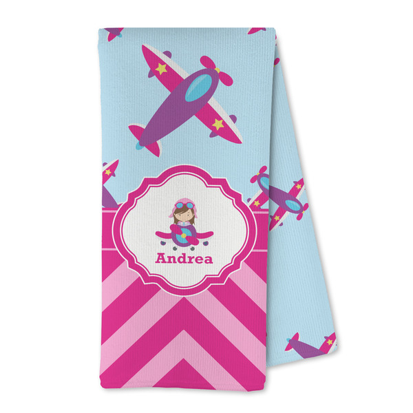 Custom Airplane Theme - for Girls Kitchen Towel - Microfiber (Personalized)