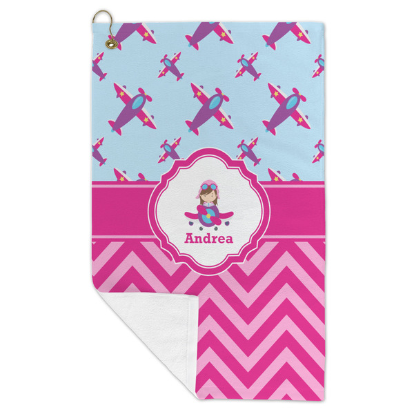 Airplane Theme - for Girls Microfiber Golf Towels - FOLD