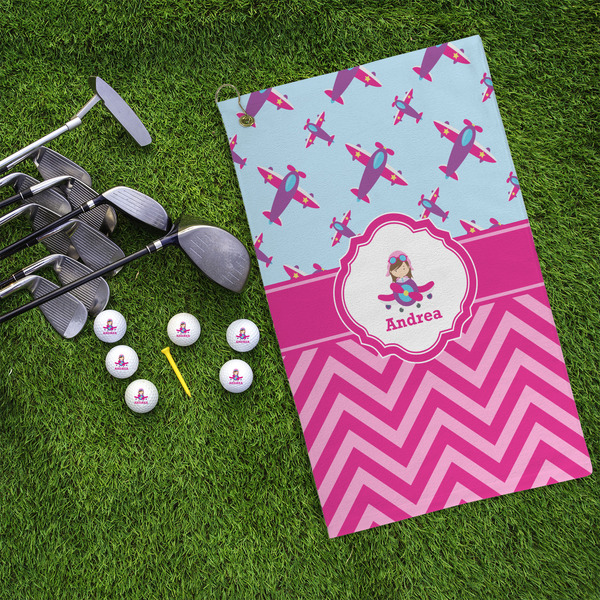 Airplane Theme - for Girls Microfiber Golf Towels - LIFESTYLE