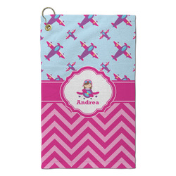 Airplane Theme - for Girls Microfiber Golf Towel - Small (Personalized)