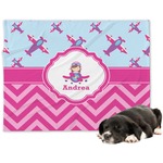 Airplane Theme - for Girls Dog Blanket - Large (Personalized)