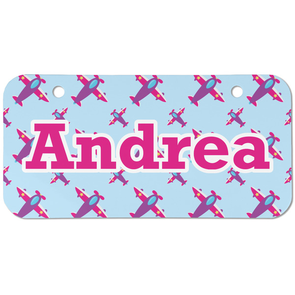 Custom Airplane Theme - for Girls Mini/Bicycle License Plate (2 Holes) (Personalized)