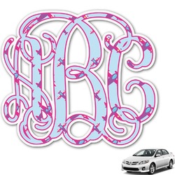 Airplane Theme - for Girls Monogram Car Decal (Personalized)