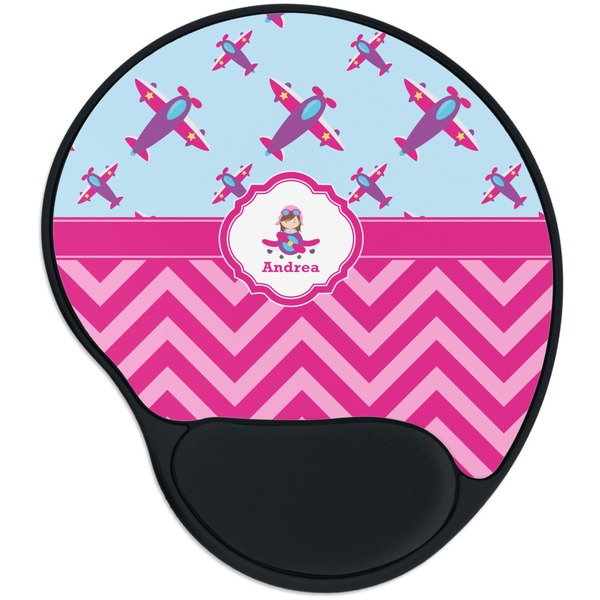 Custom Airplane Theme - for Girls Mouse Pad with Wrist Support