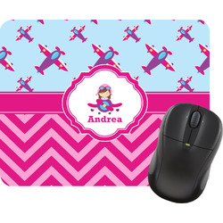 Airplane Theme - for Girls Rectangular Mouse Pad (Personalized)