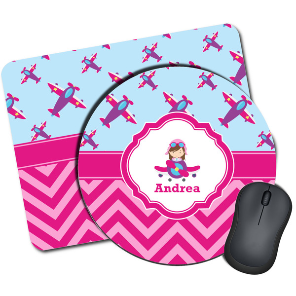 Custom Airplane Theme - for Girls Mouse Pad (Personalized)