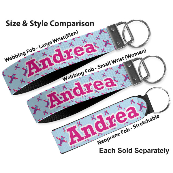 Airplane Theme - for Girls Multiple Key Ring comparison sizes
