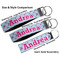 Airplane Theme - for Girls Multiple Key Ring comparison sizes