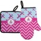 Airplane Theme - for Girls Oven Mitt & Pot Holder Set w/ Name or Text