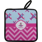 Airplane Theme - for Girls Pot Holder w/ Name or Text