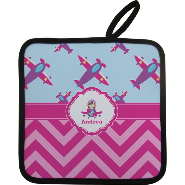 Airplane Theme - for Girls Neoprene Pot Holder