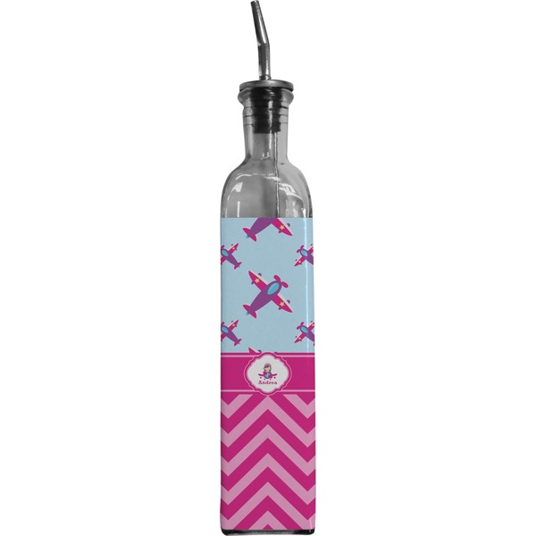Custom Airplane Theme - for Girls Oil Dispenser Bottle (Personalized)