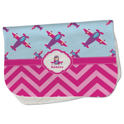 Airplane Theme - for Girls Burp Cloth - Fleece w/ Name or Text