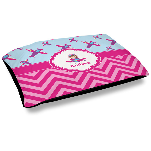 Custom Airplane Theme - for Girls Outdoor Dog Bed - Large (Personalized)