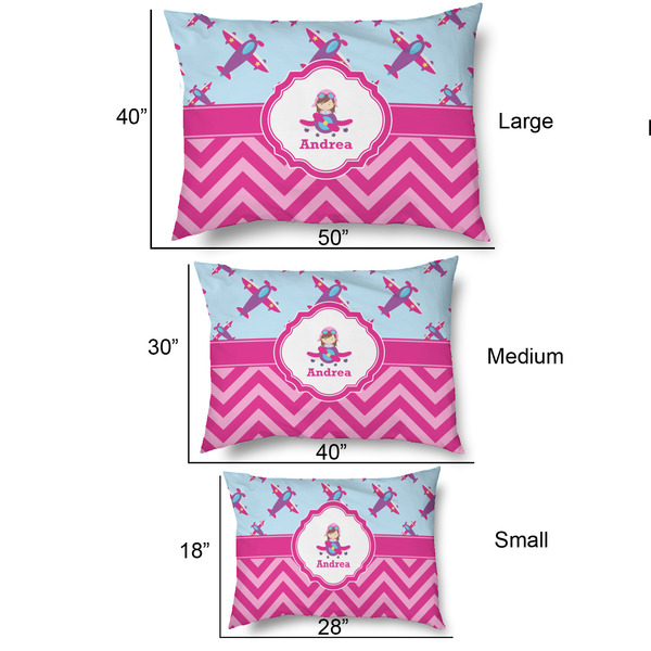 Airplane Theme - for Girls Outdoor Dog Beds - SIZE CHART