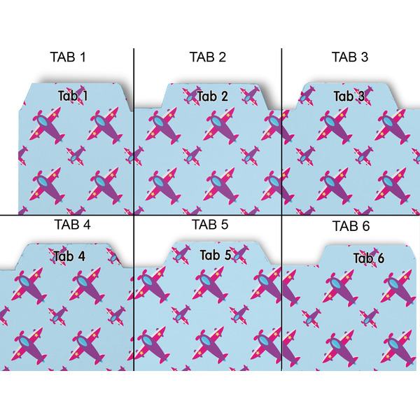 Airplane Theme - for Girls Page Dividers - Set of 6 - Approval
