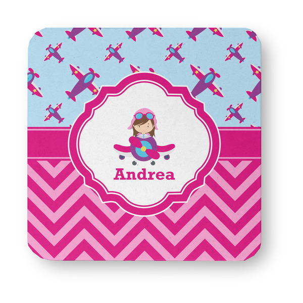 Airplane Theme - for Girls Paper Coasters - Approval